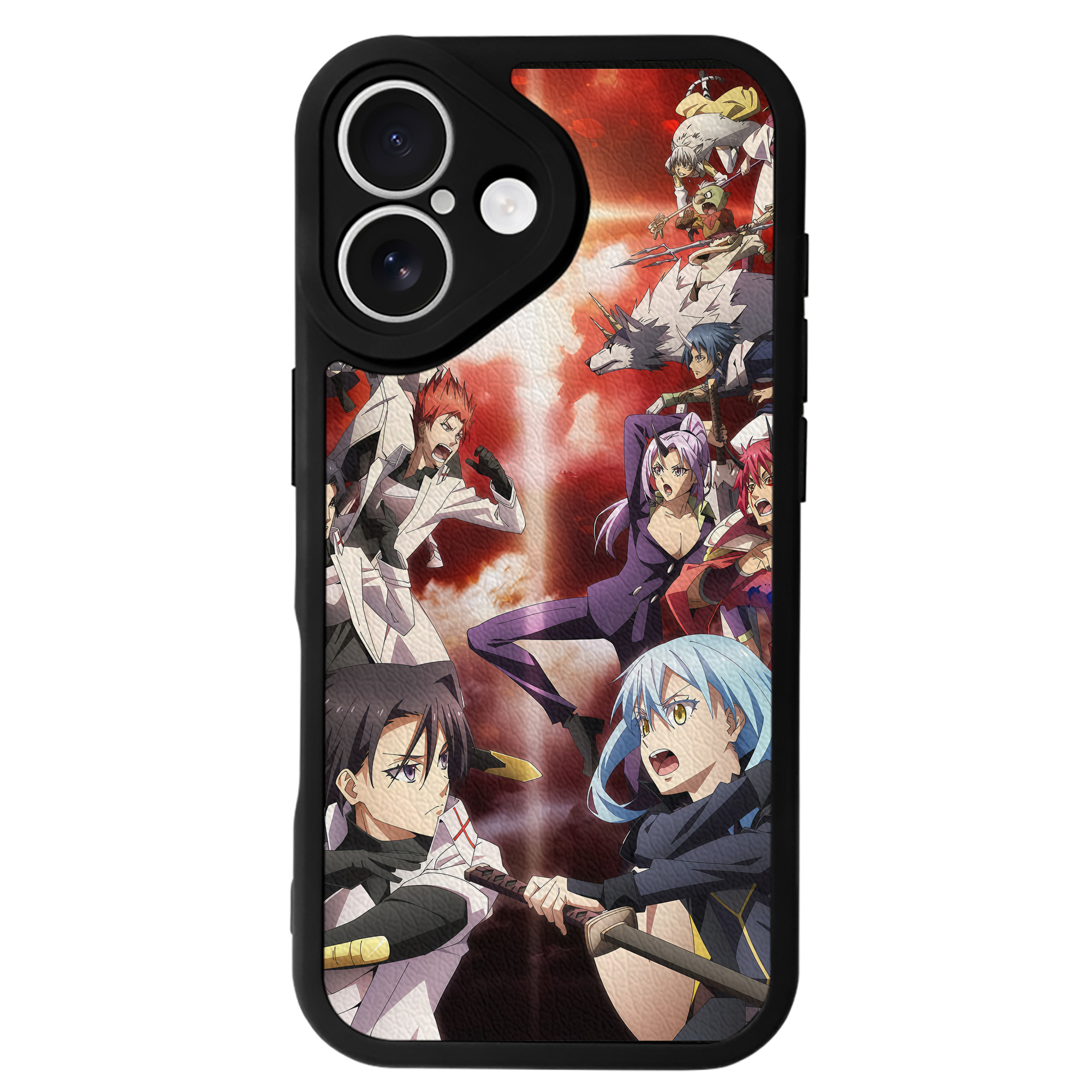 （画像用） 転スラ Regarding Reincarnated to Slime 【iPhone 16シリーズ対応】シリコンスマホケース（レザー調） 材質：シリコン
